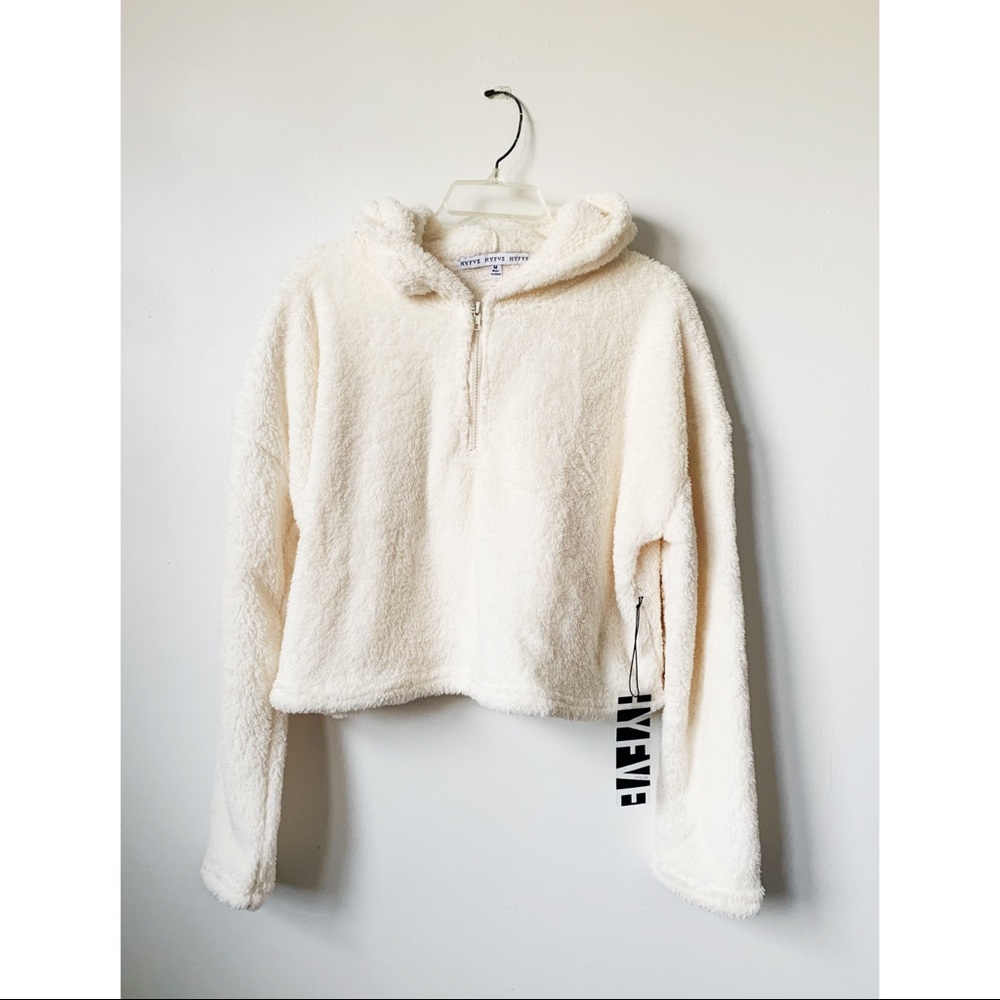 Fuzzy Sherpa Fleece Hoodie Zip - Picture 4 of 8